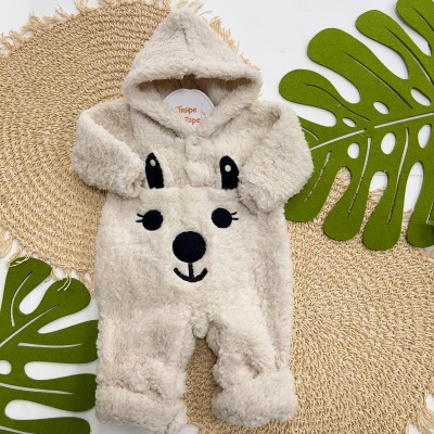  Inverno 2025 - Macacão Coelha em Soft com Capuz - Off White