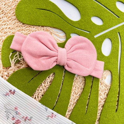 Inverno 2025 - Conjunto Florzinhas Blusa de Malha Canelada, Calça Moletom e Faixinha de Laço - Rosa