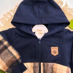 Inverno 2025 - Conj. Jaqueta Flanelada RMD Style Xadrez e Calça em Moletom - Caramelo