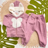 Inverno 2025 - Conjunto Ursinho Jaqueta com Capuz e Calça - Uva 