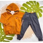 Inverno 2025 - Conjunto Dinosaurs Jaqueta com Capuz e Calça - Laranja 