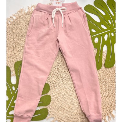 Inverno 2025 - Conj. Blusa Canelada Floral e Calça em Moletom - Rose e Off White