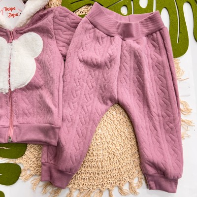 Inverno 2025 - Conjunto Ursinho Jaqueta com Capuz e Calça - Uva 