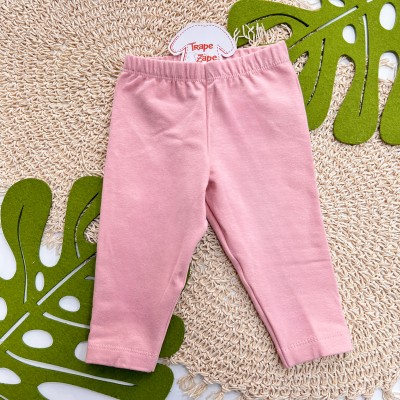 Inverno 2025 - Conjunto Ursinha com Flor Blusa com Botões e Calça Legging - Rosa 