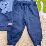 Inverno 2025 -  Conj. Blusa Urso Polar e Calça em Moletom - Azul 