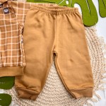 Inverno 2025 - Conj. Jaqueta Ursos Quadrados e Calça em Moletom - Caramelo