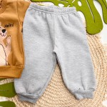 Inverno 2025 -  Conj. Casaco Hello Bear e Calça em Moletom - Marrom e Mescla