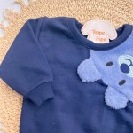 Inverno 2025 -  Conj. Blusa Urso Polar e Calça em Moletom - Azul 