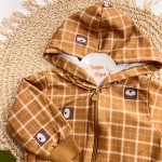Inverno 2025 - Conj. Jaqueta Ursos Quadrados e Calça em Moletom - Caramelo