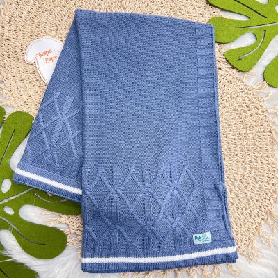  Saída de Maternidade Thomas - Azul Jeans e Branco