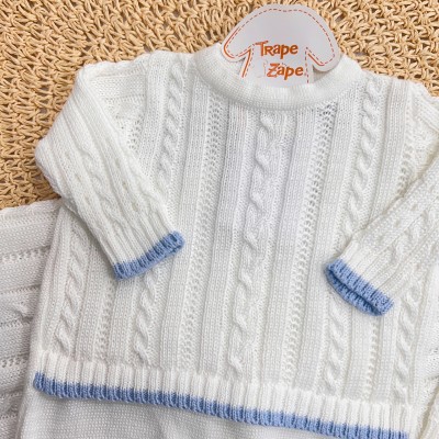  Saída de Maternidade Color - Branco e Azul Bebê