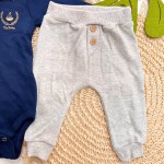 Inverno 2025 - Conj. marinheiro body marinho gola polo e calça saruel mescla