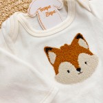 Inverno 2025 - Conj. Raposinha Body e Calça Plush laranja e off