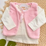 Inverno 2025 - Conj. Blusa, Colete e Calça Oncinhas de Laço - Rosa