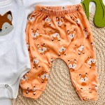 Inverno 2025 - Conj. Raposinha Body e Calça Plush laranja e off
