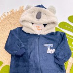 Inverno 2025 - Macacão Coala Fofo com ziper em Plush marinho