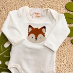 Inverno 2025 - Conj. Raposinha Body e Calça Plush laranja e off