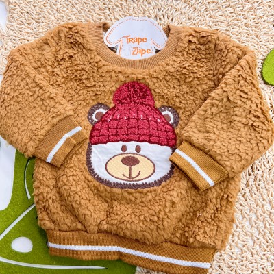 Inverno 2025 - Conj. de pelinho caramelo ursinho de gorro 