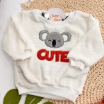 Inverno 2025 - Conj. Casaco Coala Cute e Calça Moletom - Off White e Ferrugem