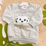 Inverno 2025 - Conj. Casaco DogLove e Calça em Moletom - Mescla e Lilás