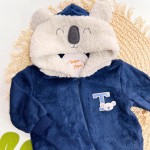 Inverno 2025 - Macacão Coala Fofo com ziper em Plush marinho
