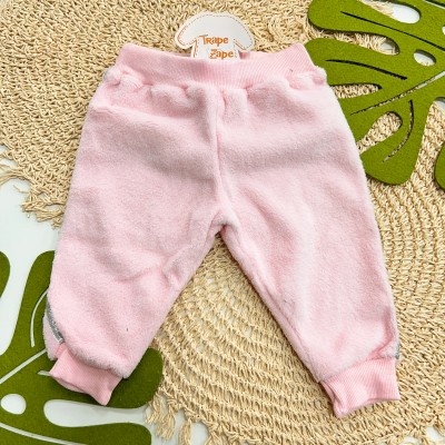 Inverno 2025 - Conj. Jaqueta Flower e Calça em Moletom - Off White e Rosa