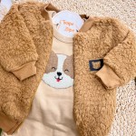 Inverno 2025 - Conj. Jaqueta em Soft, Body Dog e Calça - Marrom e Preto