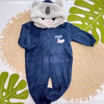 Inverno 2025 - Macacão Coala Fofo com ziper em Plush marinho