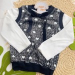 Inverno 2025 - Conj. Casaco Colete Corações e Short - Branco e Off White
