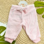 Inverno 2025 - Conj. Body Bebê Rena e Calça em Plush - Off White e Rosa