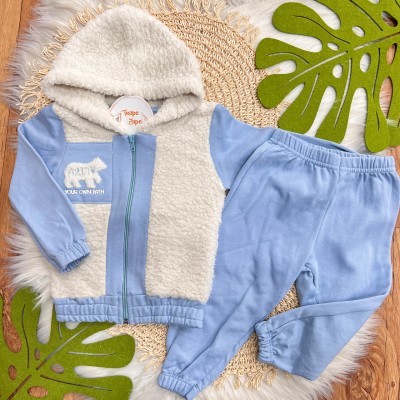 Inverno 2025 - Conj. Jaqueta Your Own Path e Calça em Moletom - Azul Bebê
