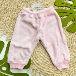 Inverno 2025 - Conj. Casaco Bear Love e Calça em Plush - Rosa e Prata