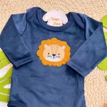 Inverno 2025 - Conj. Leãozinho Body e Calça Plush Marinho