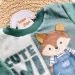Inverno 2025 - Conj. Casaco Raposinha Cute Wild e Calça em Plush - Verde
