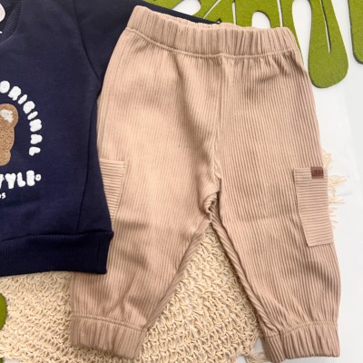 Inverno 2025 - Conj. Casaco Ursinho Cute e Calça em Moletom - Marinho
