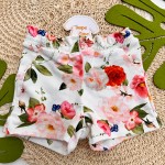 Inverno 2025 - Conj. Blusão em Moletom e Short Floral - Off White