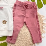 Inverno 2025 - Conj. Casaco Animals Happy Days e Legging - Off White e Uva