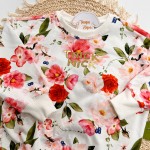 Inverno 2025 - Conj. Blusão em Moletom e Short Floral - Off White