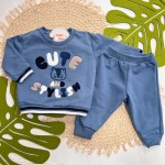 Inverno 2025 - Conj. Casaco Cute And Stylish e Calça em Moletom - Azul Jeans