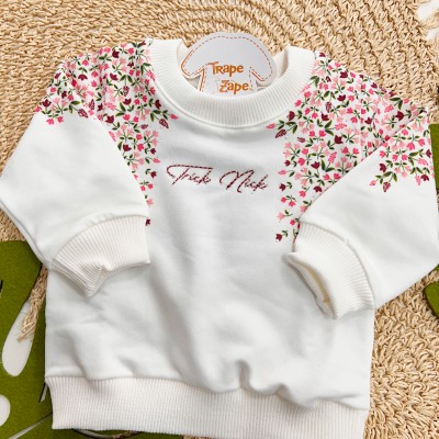 Inverno 2025 - Conj. Blusão e Calça Mini Flores - Off White