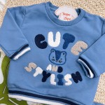 Inverno 2025 - Conj. Casaco Cute And Stylish e Calça em Moletom - Azul Jeans