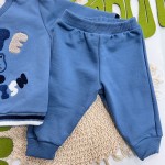Inverno 2025 - Conj. Casaco Cute And Stylish e Calça em Moletom - Azul Jeans
