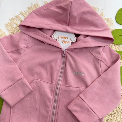Inverno 2025 - Conj. Jaqueta Strass e Legging em Malha Térmica - Rose