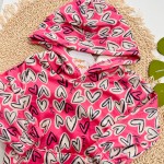 Inverno 2025 - Conj. Jaqueta em Plush Corações e Calça Legging - Pink e Marinho