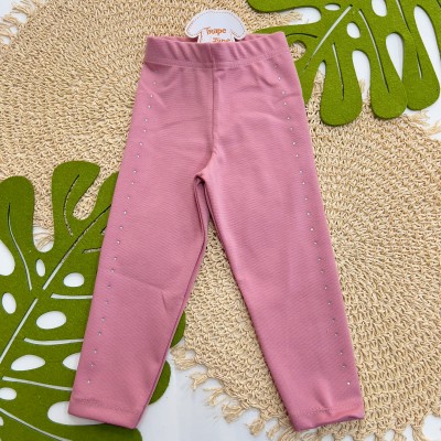 Inverno 2025 - Conj. Jaqueta Strass e Legging em Malha Térmica - Rose