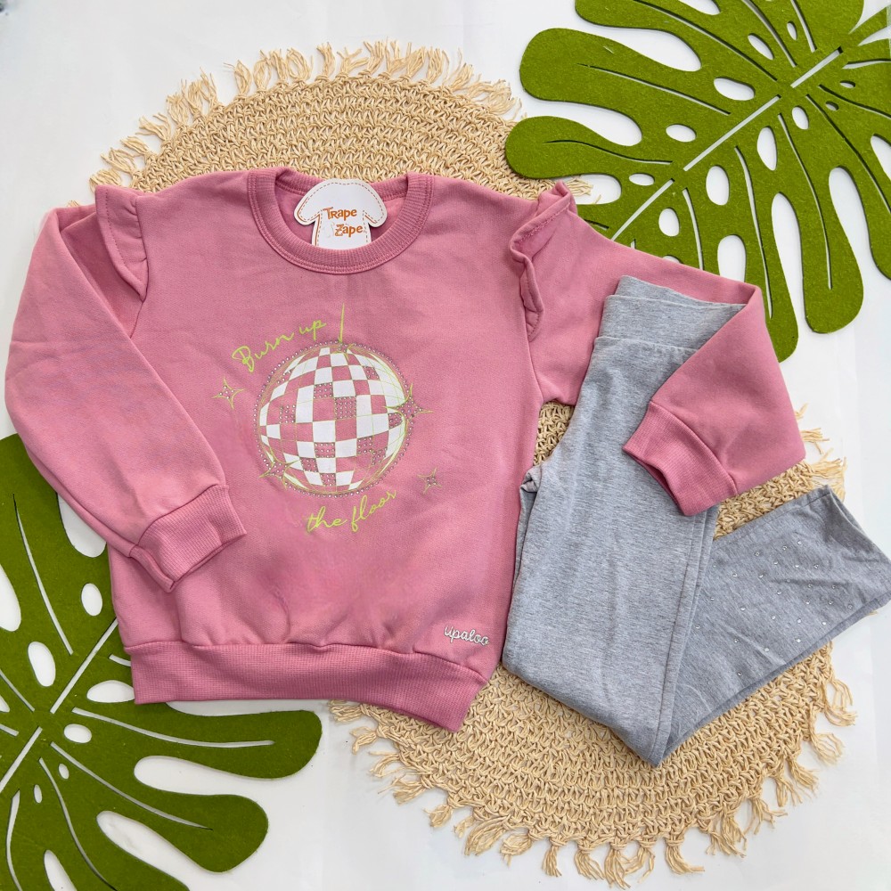 Inverno 2025 - Conj. Blusão Burn Up The Floor e Legging - Rose e Mescla