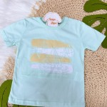  Verão 24/25 - Conj. Blusa Barquinho Summer e Short Táctel Barcos - Verde Água com Laranja