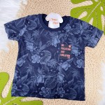 Verão 24/25 - Conj. Blusa Floral No Pollution e Short em Moletinho - Azul Marinho