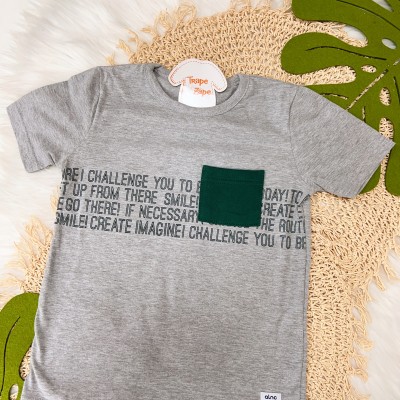  Verão 24/25 - Conj. Blusa Estampada com Bolso Frontal e Short - Mescla e Verde Militar