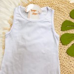 Verão 24/25 - Conj. Regata e Short-Saia com Lenço de Corações - Branco e Vermelho 